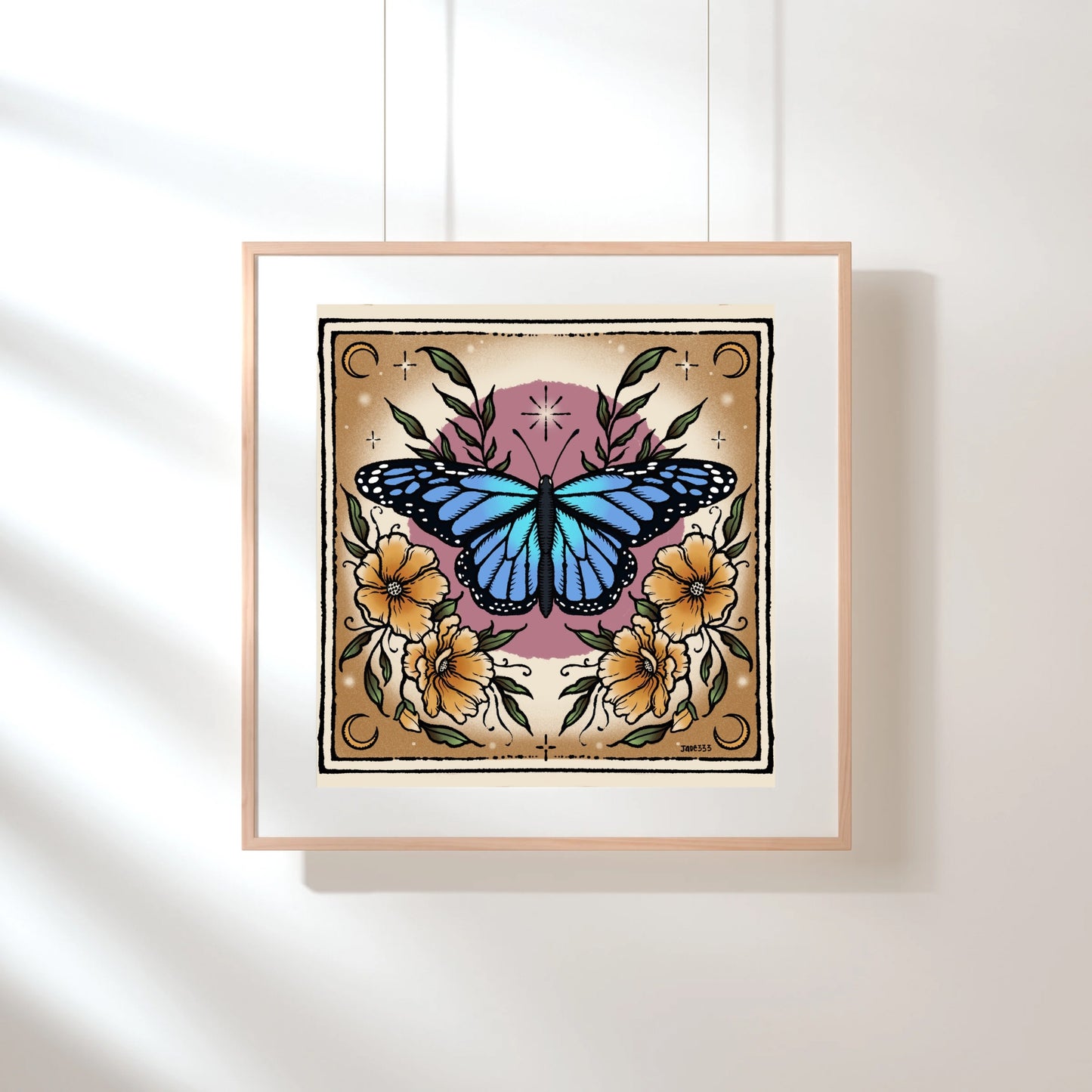 Blue Monarch - Art Print by Jade333