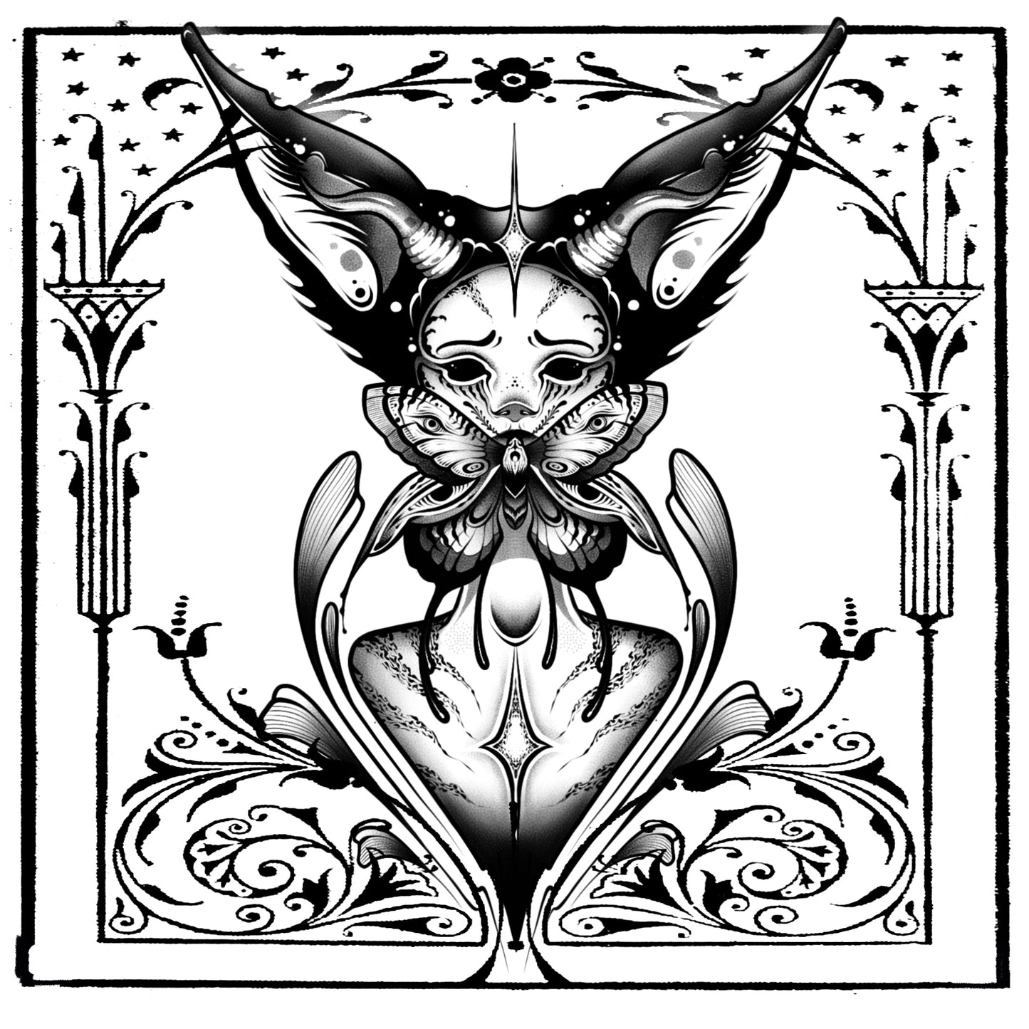 Ears For Days - Square Art Print by Hannah Ink