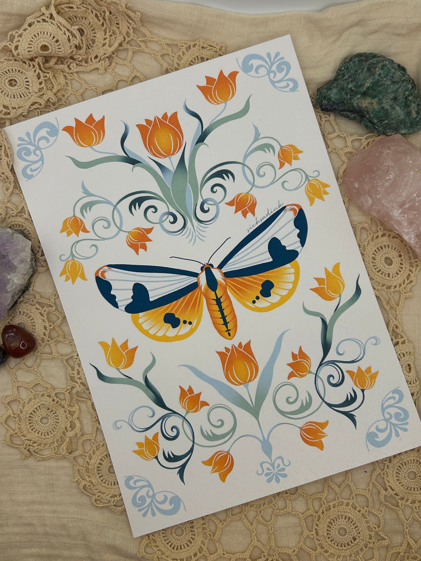 Nouveau Moth 1 Art Print