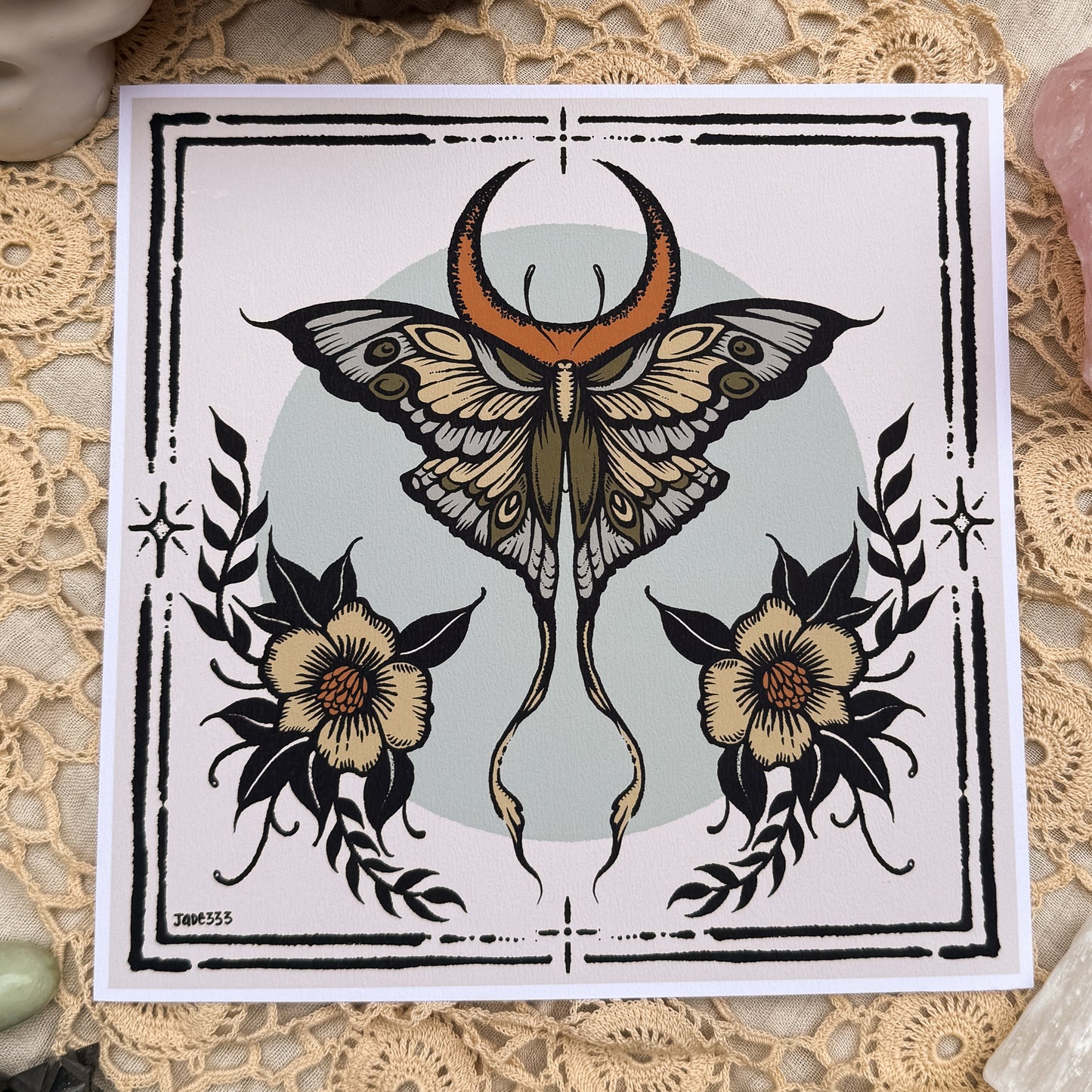 Lunar Moth - Art Print by Jade333