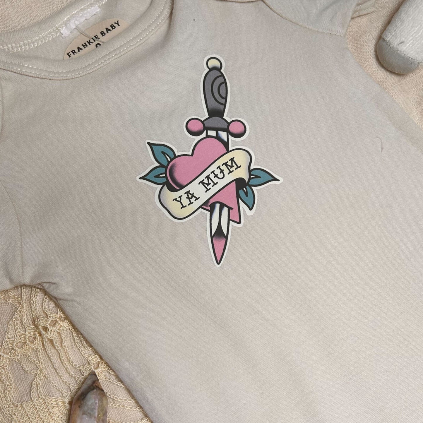 Short Sleeve Onesie - Ya Mum - Brown