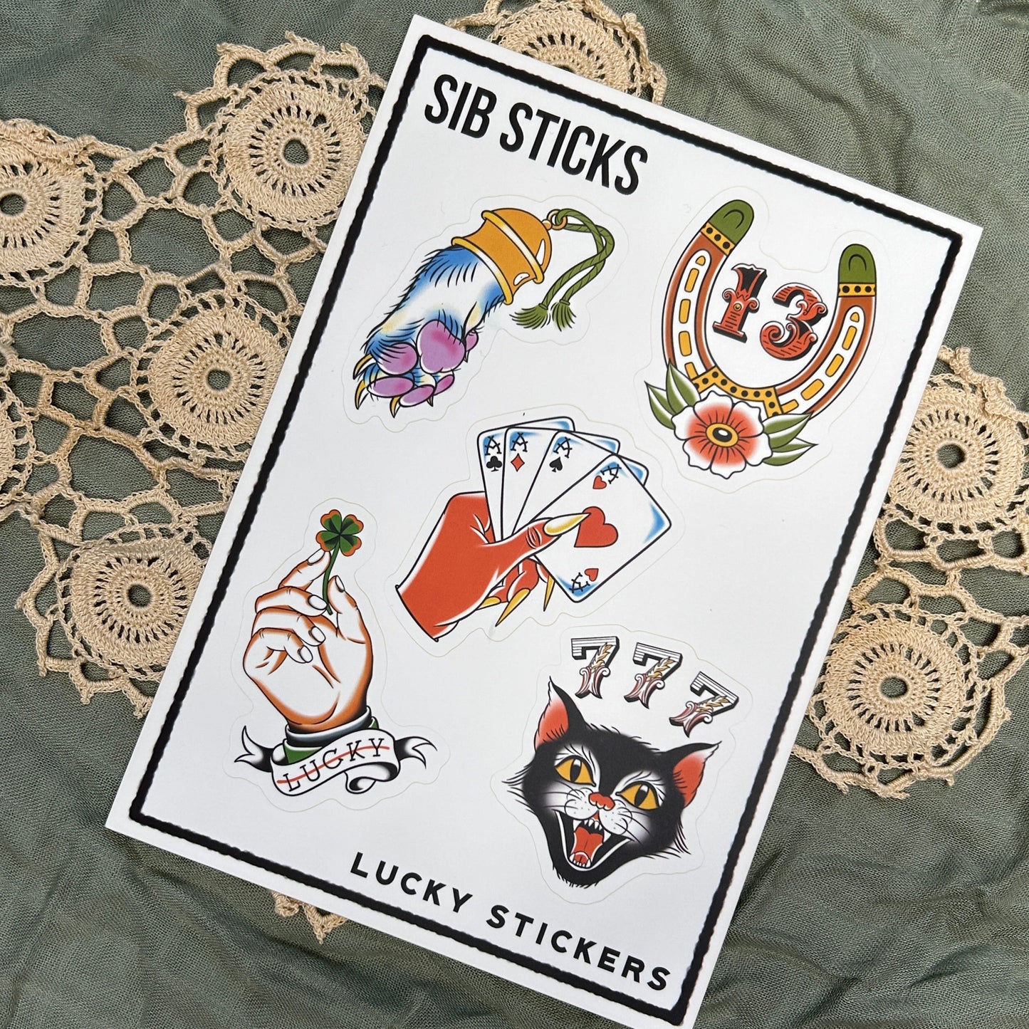Lucky Sticker Sheet by Sib Sticks