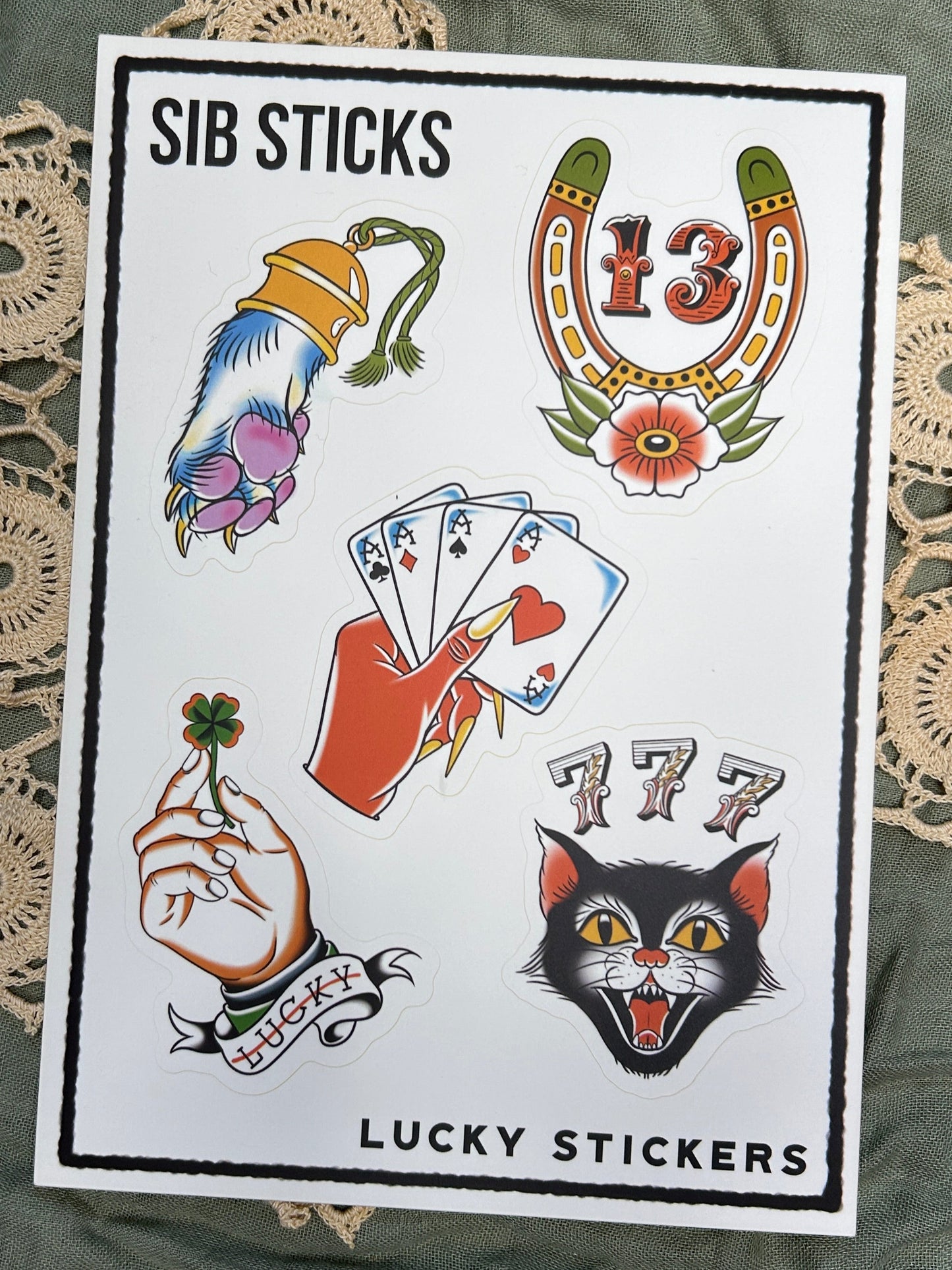 Lucky Sticker Sheet by Sib Sticks