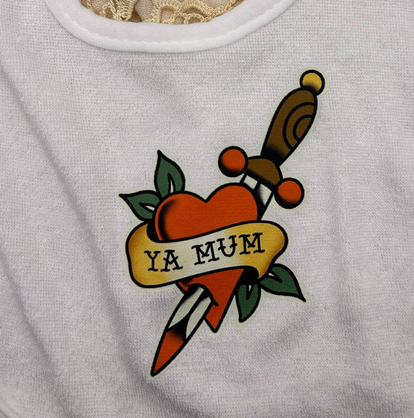 Terry Bib - White 'Ya Mum'