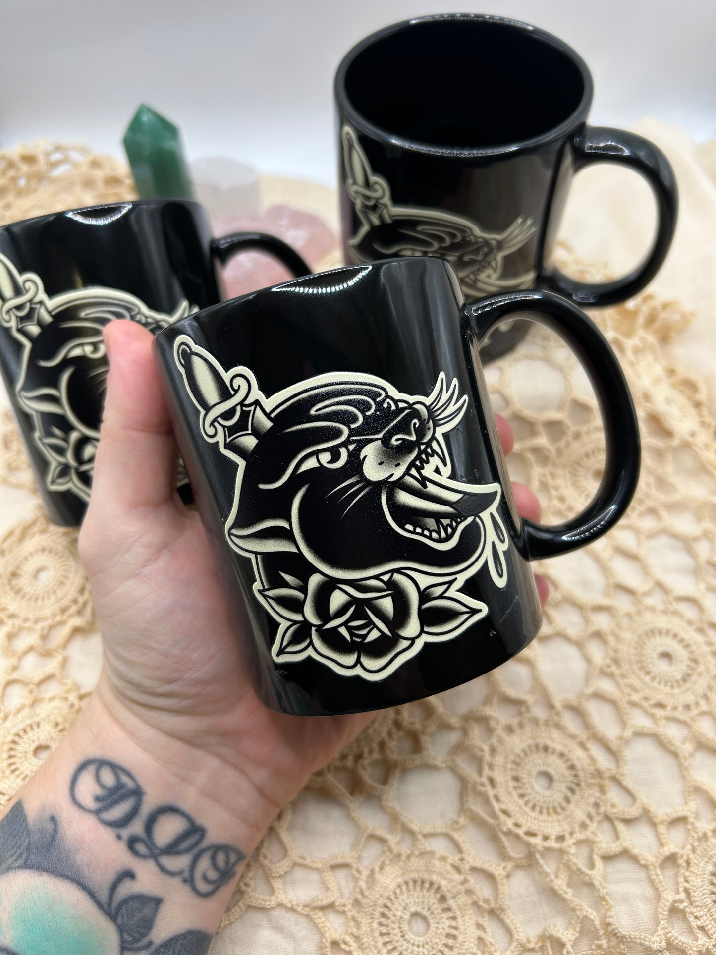 Panther Head Mug - Black