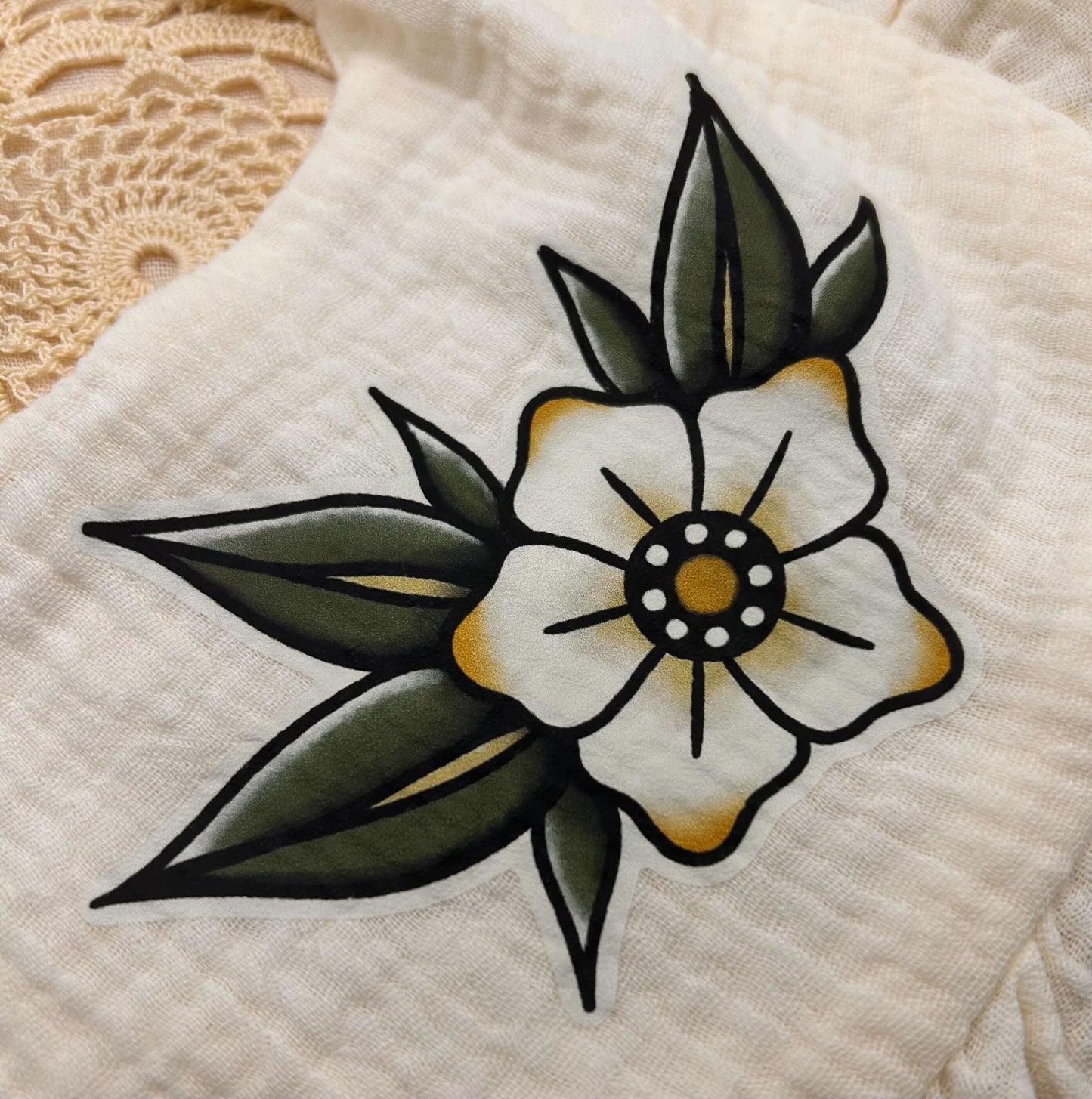 Muslin Frill Bib - Yellow Blossom