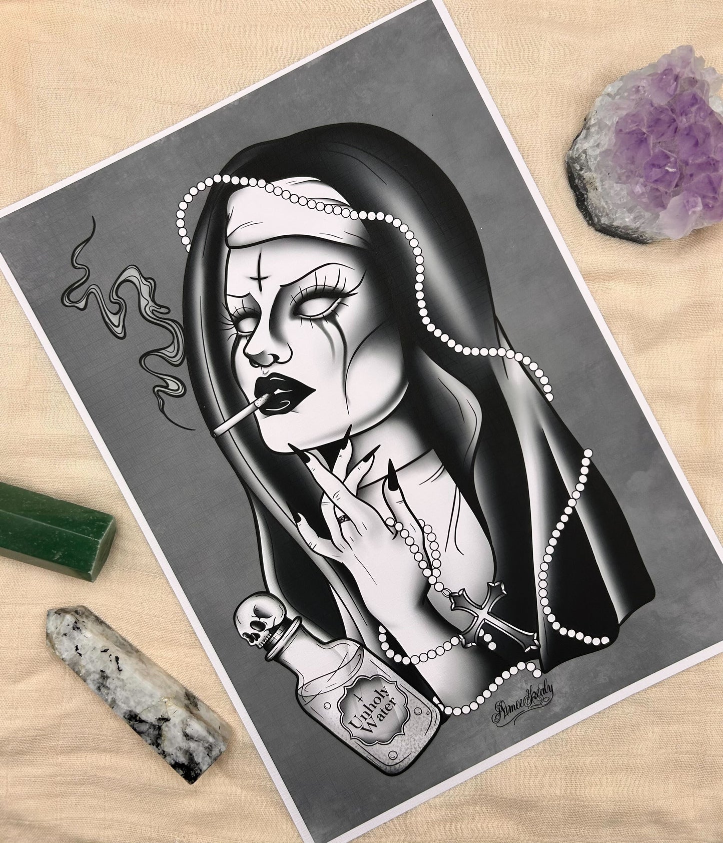 Demonic Nun - Art Print by AimeeKealyArt