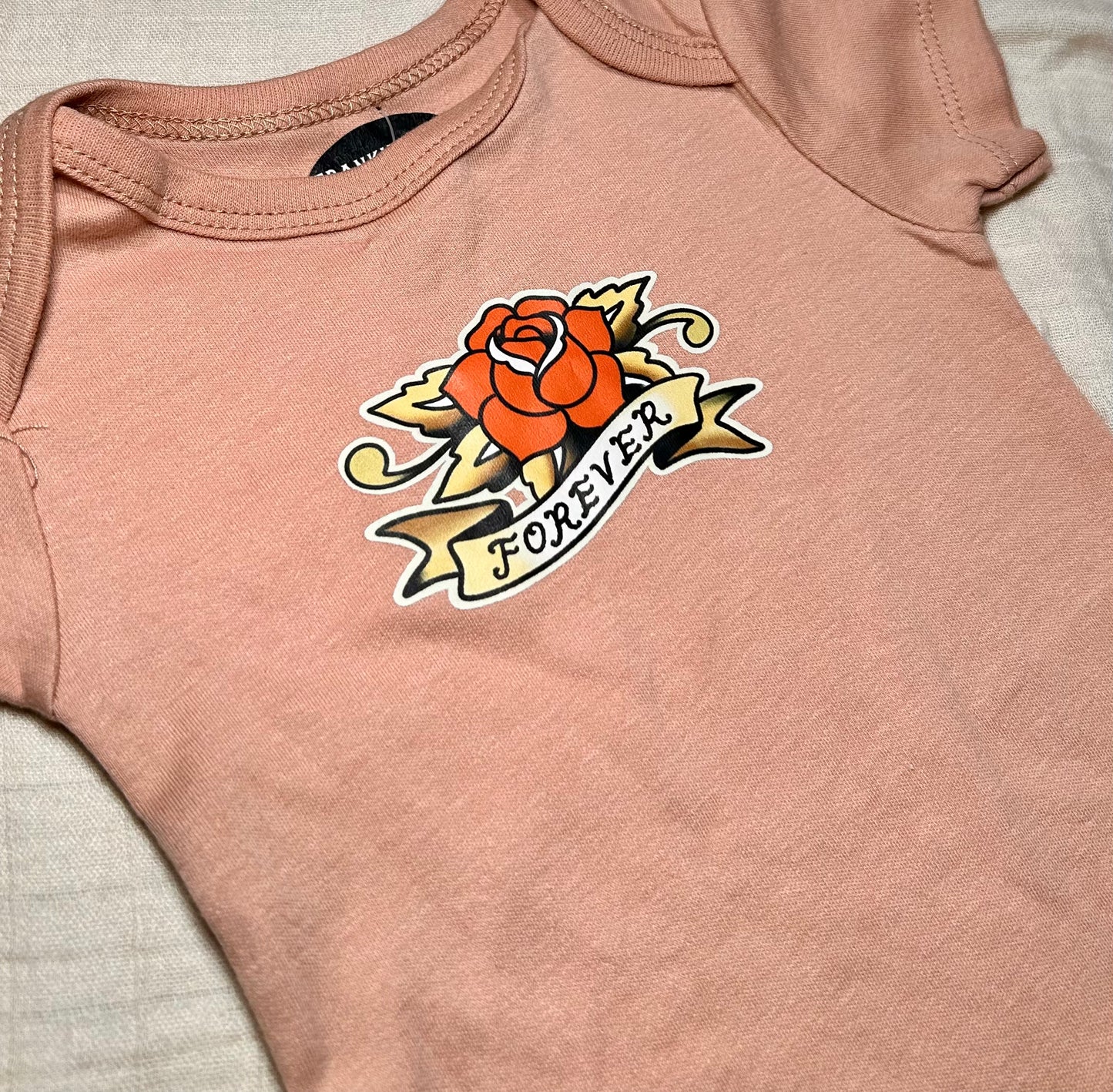 Short Sleeve Onesie - Forever Rose - Brown