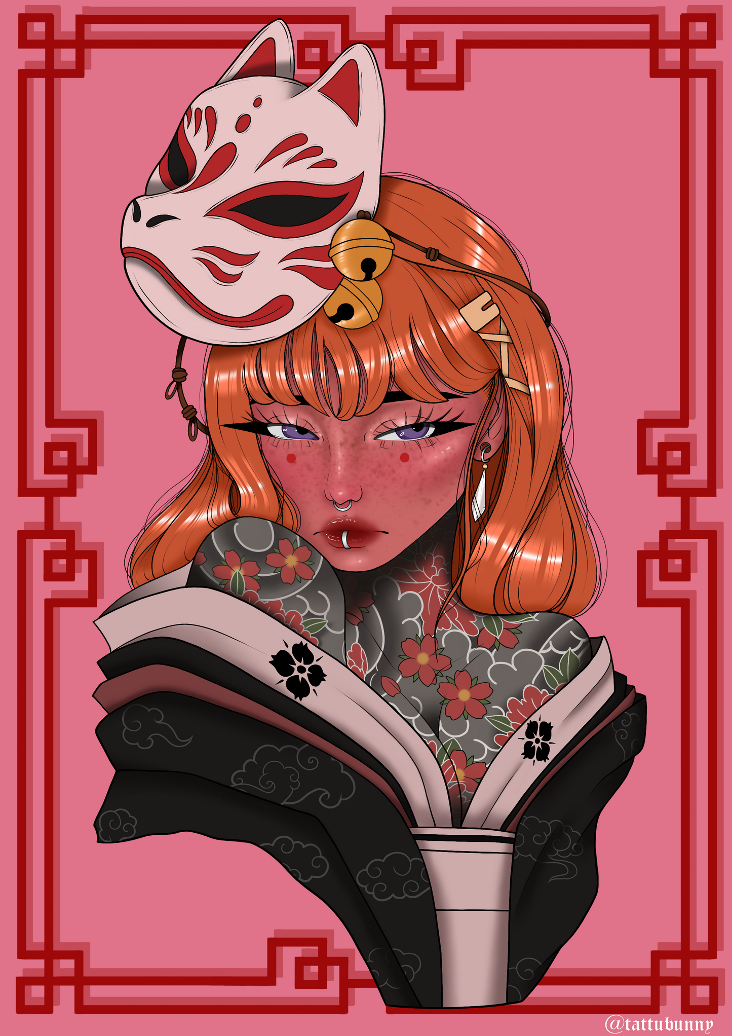 Kitsune - Art Print by TattuBunny