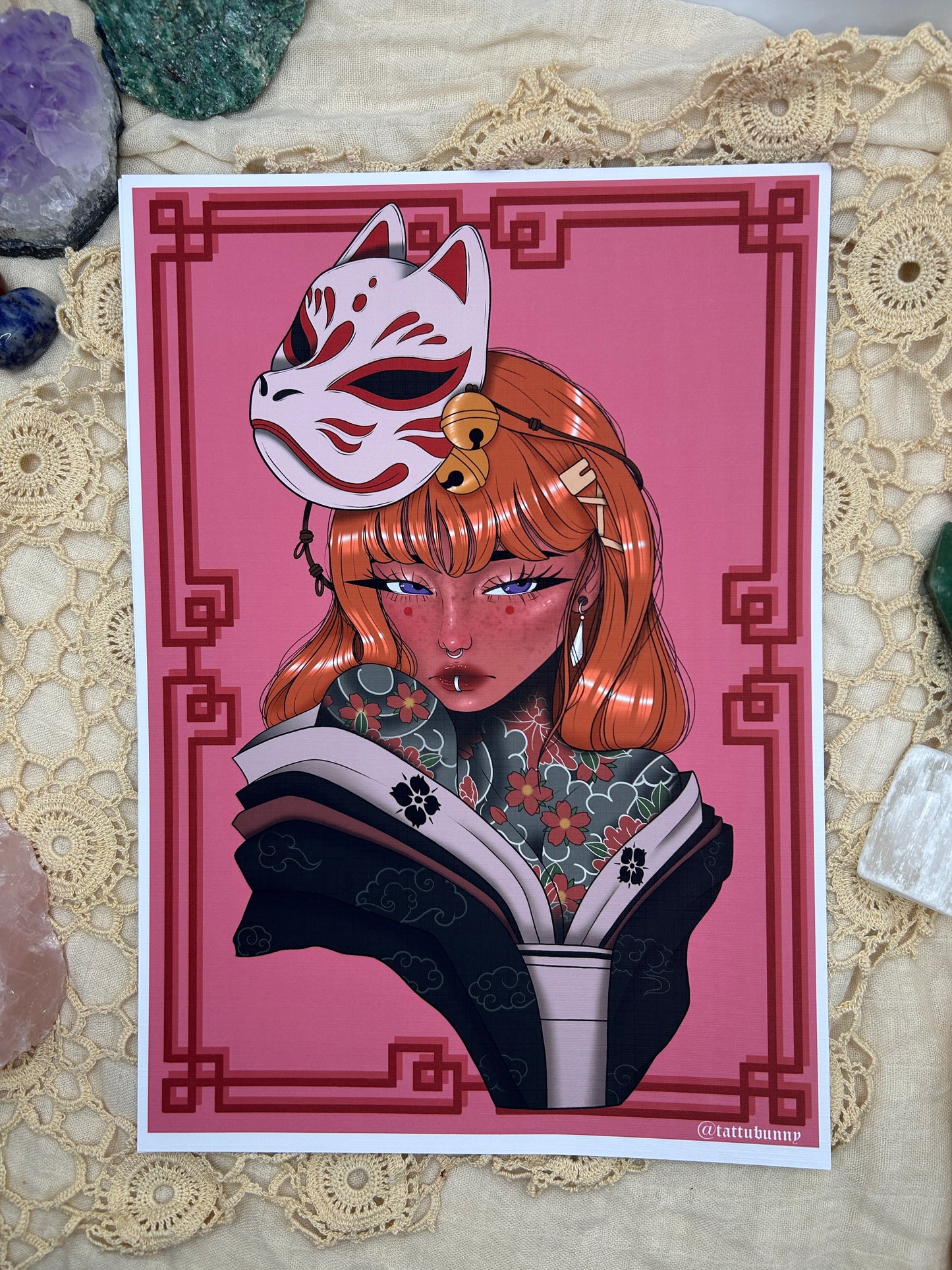 Kitsune - Art Print by TattuBunny