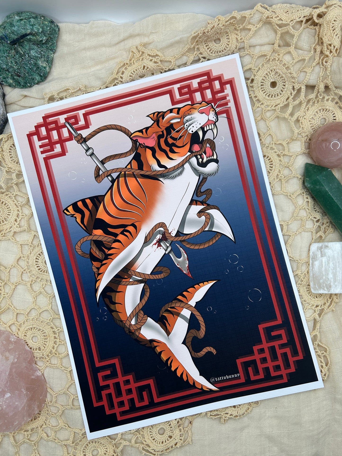 Tiger Shark - Art Print by TattuBunny