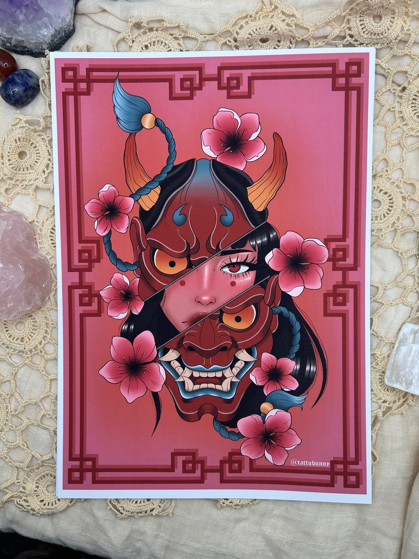 Hannya Split - Art Print by TattuBunny