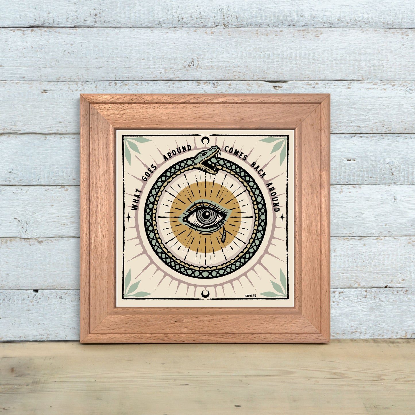 What Goes Around - Square Art Print by Jade333