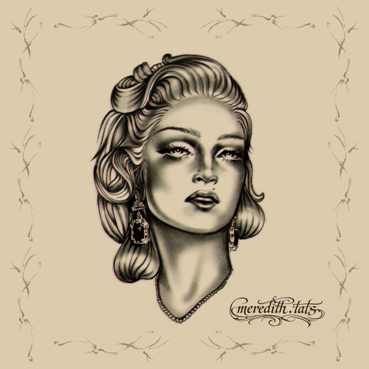 Pretty Lady - Square Art Print by meredith.tats