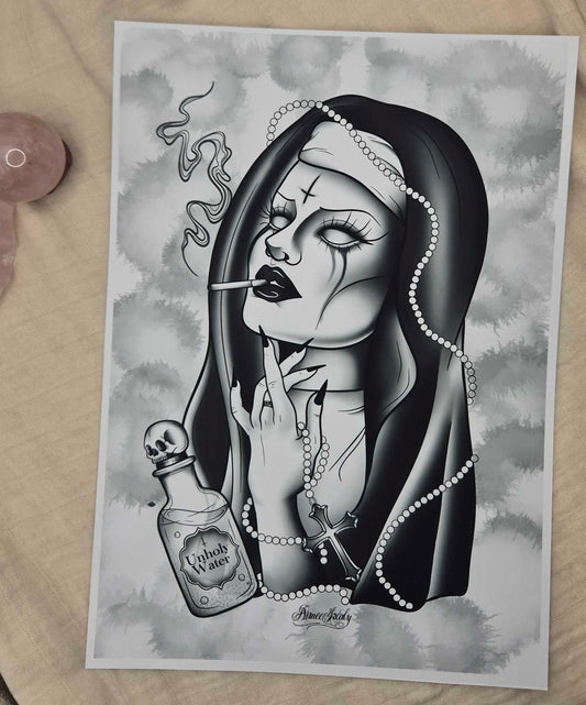 Demonic Nun - Art Print by AimeeKeilyArt