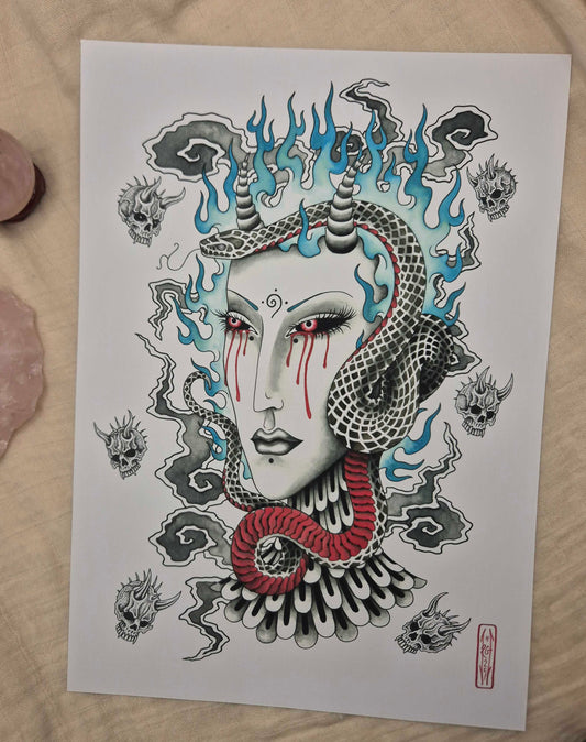 Sweet Dispassion - Art Print by OsidaxInk