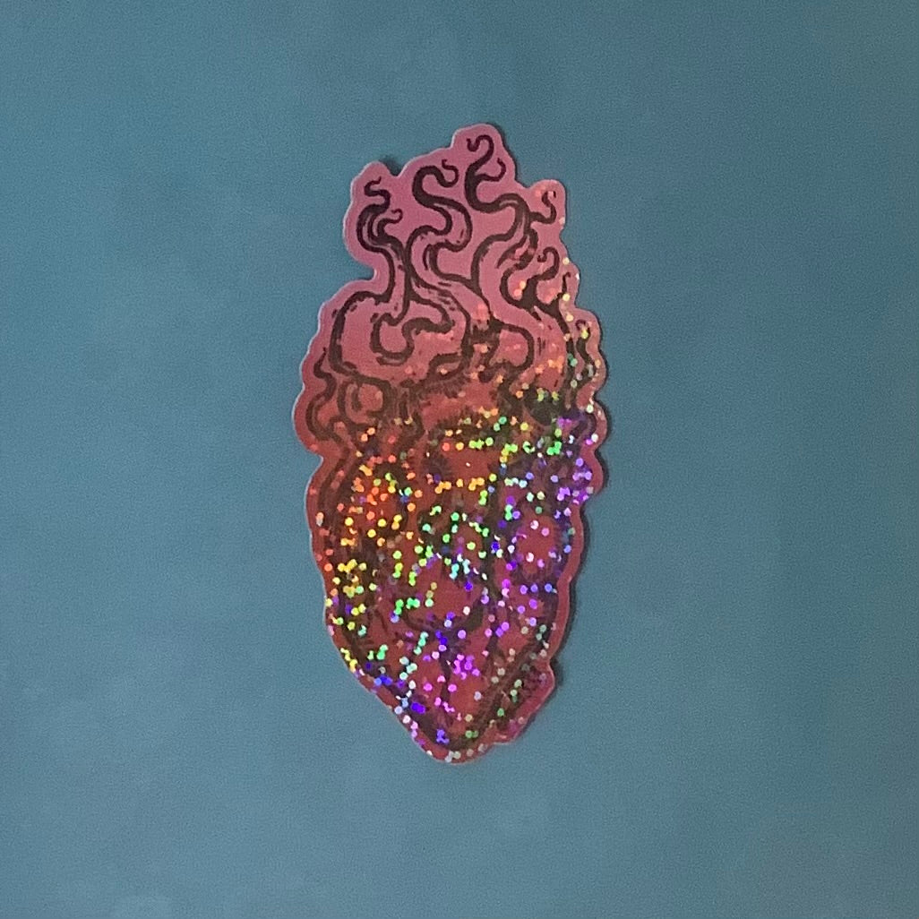 Sparkly anatomical heart