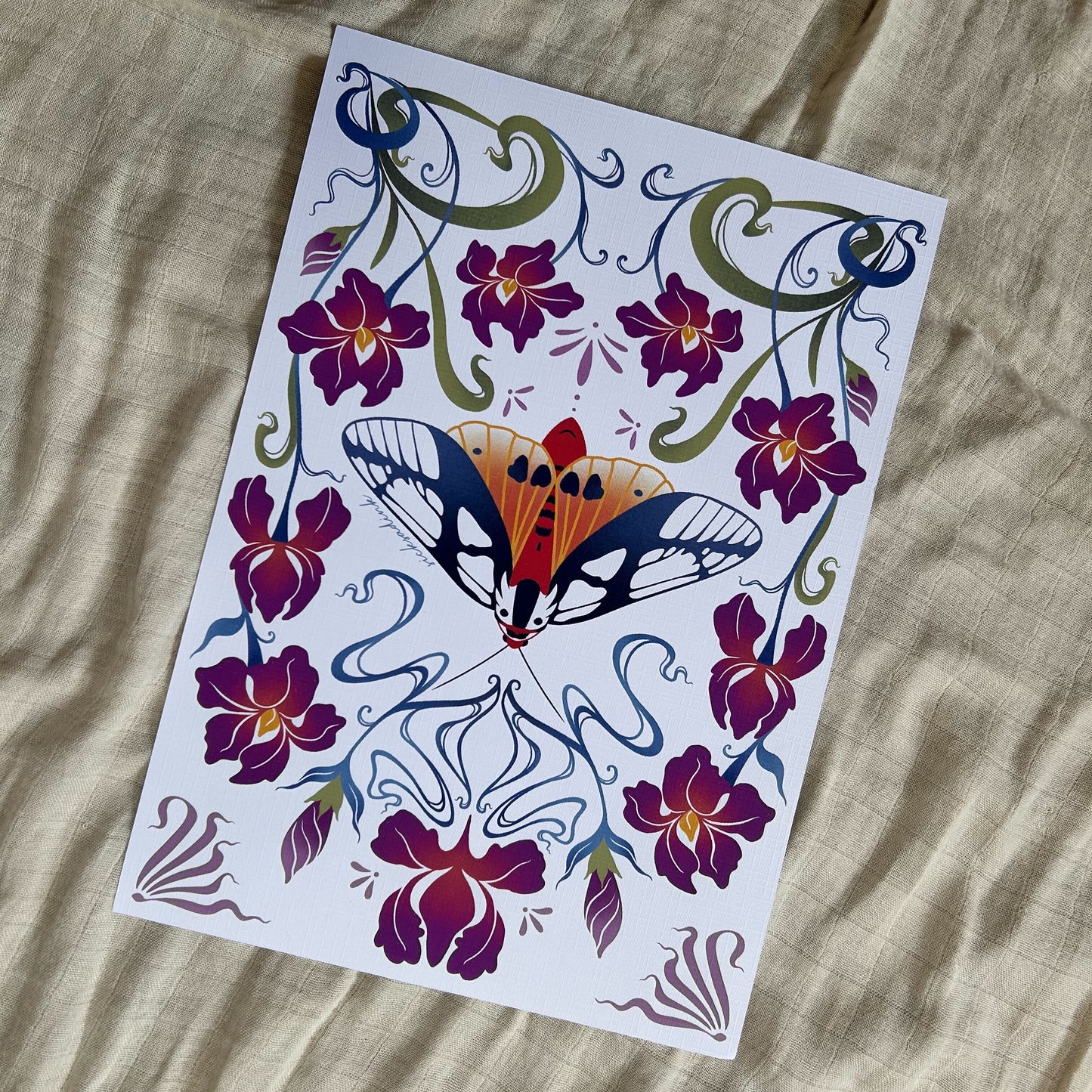 Nouveau Moth 3 Art Print