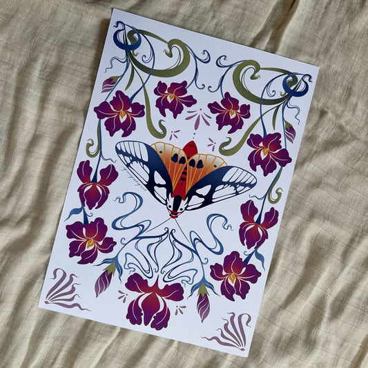 Nouveau Moth 3 Art Print