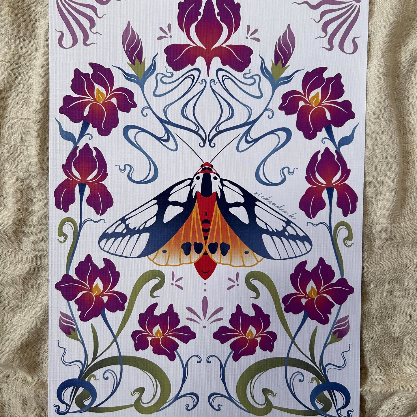 Nouveau Moth 3 Art Print