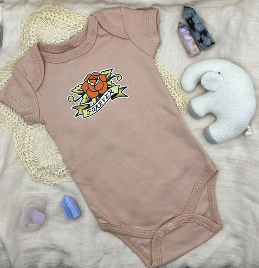 Short Sleeve Onesie - Forever Rose - Brown