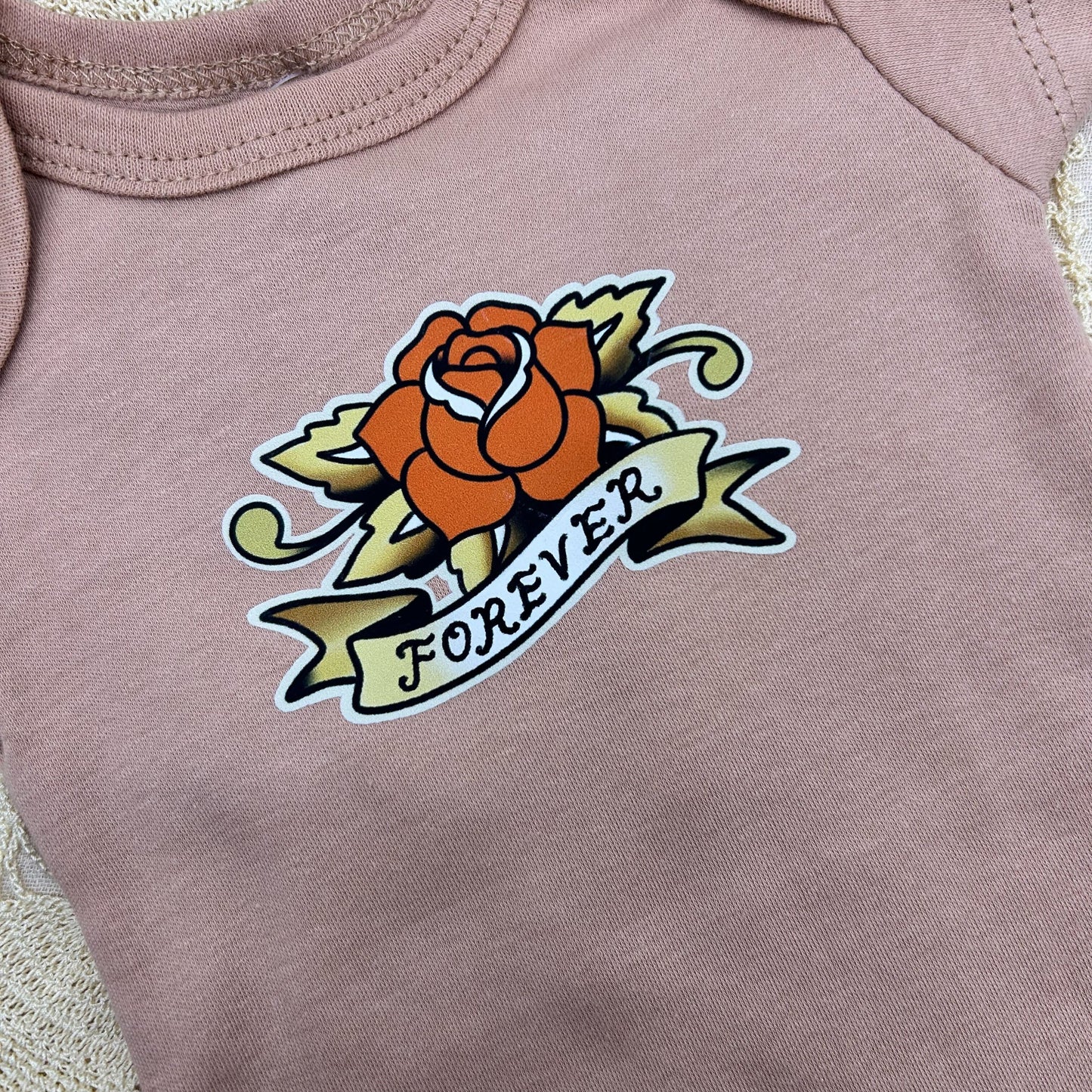 Short Sleeve Onesie - Forever Rose - Brown