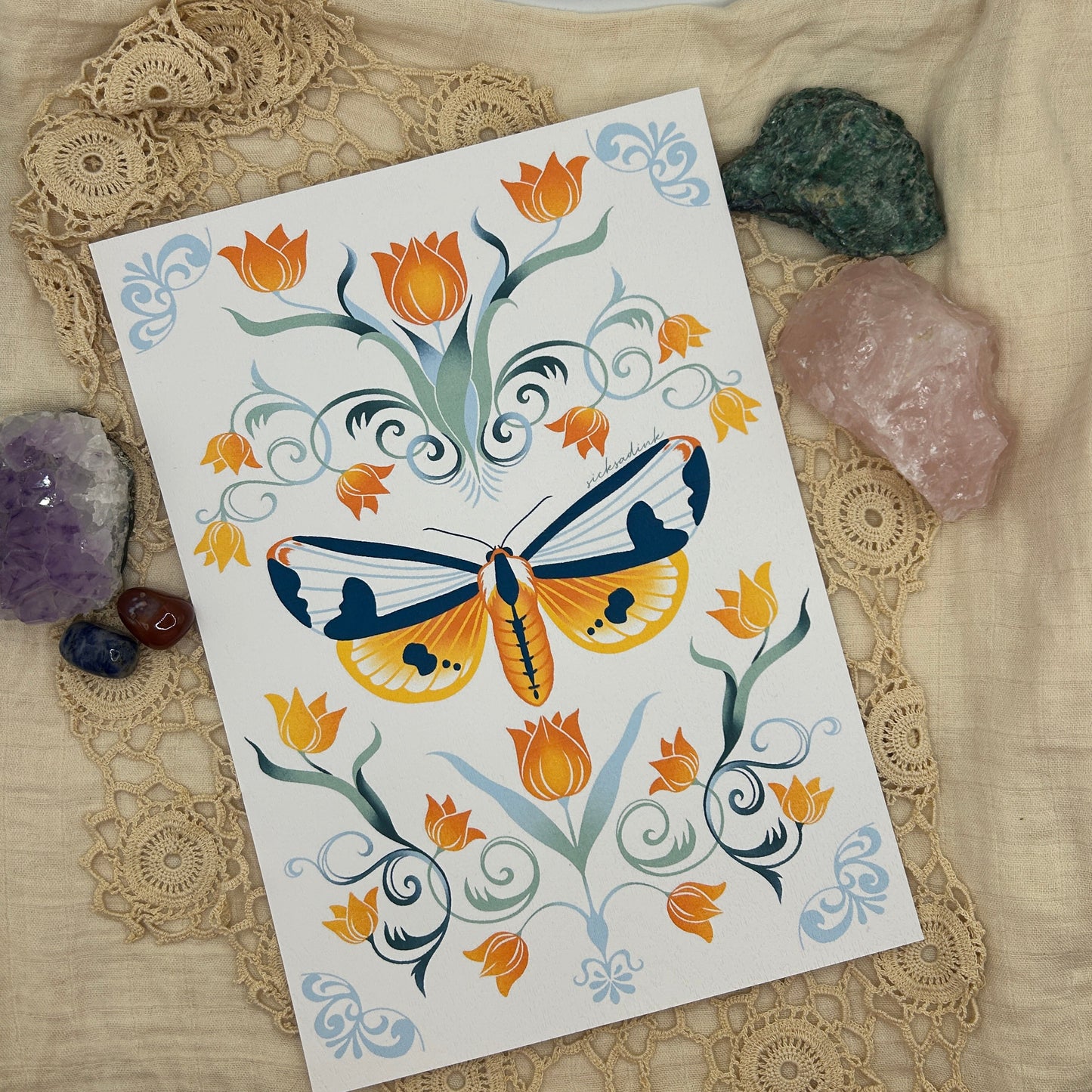 Nouveau Moth 1 Art Print