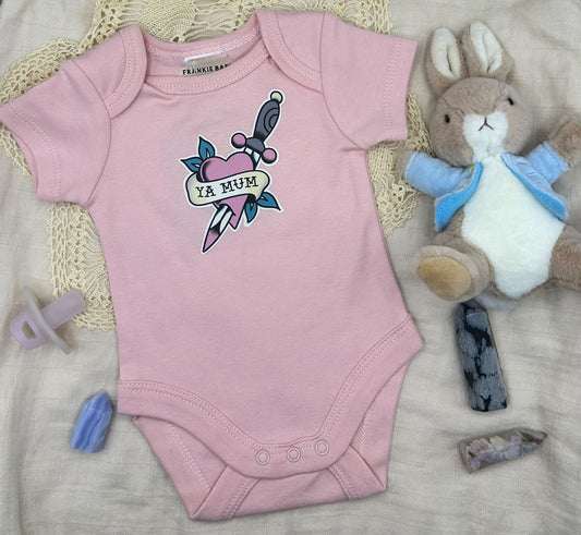 Short Sleeve Onesie - 'Ya Mum' - Pink
