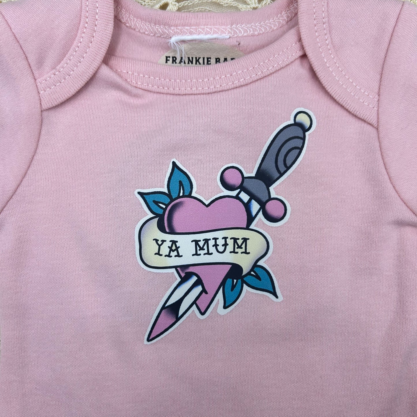 Short Sleeve Onesie - 'Ya Mum' - Pink