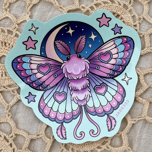 Jade333 - Heart Moon Moth Sticker