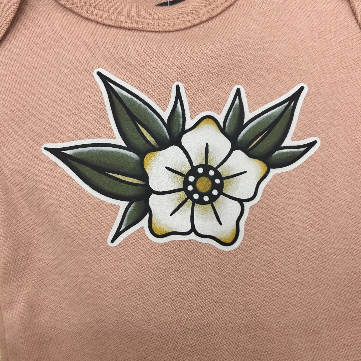 Short Sleeve Onesie - Blossom - Brown