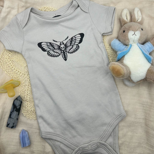 Short Sleeve Onesie - Death Moth - Grey