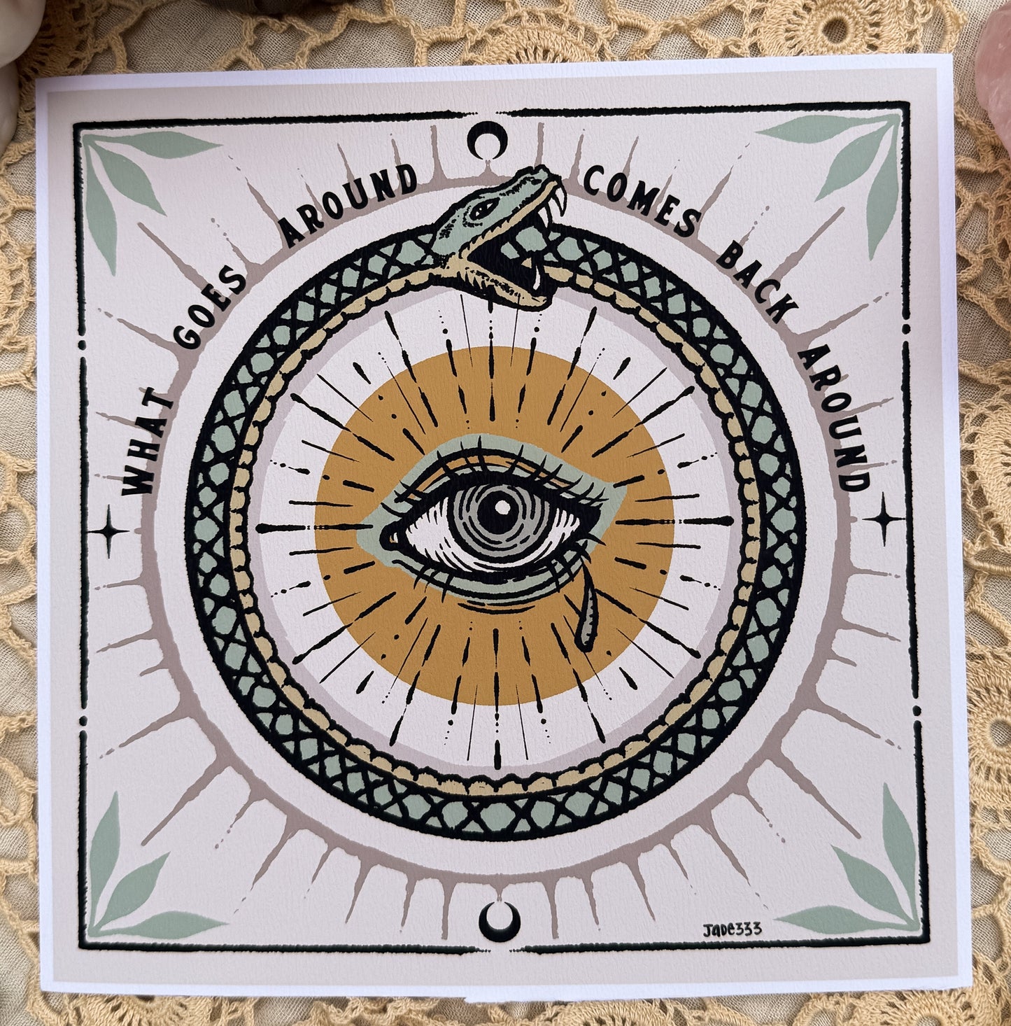 What Goes Around - Square Art Print by Jade333