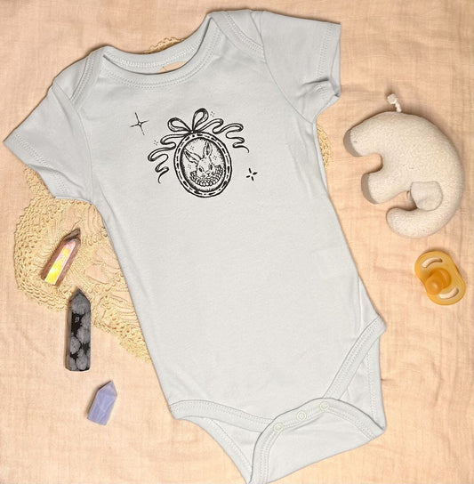 Short Sleeve Onesie -  Rabbit Cameo - Blue