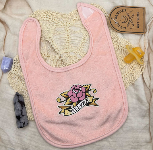 Terry Bib - Pink Forever Rose