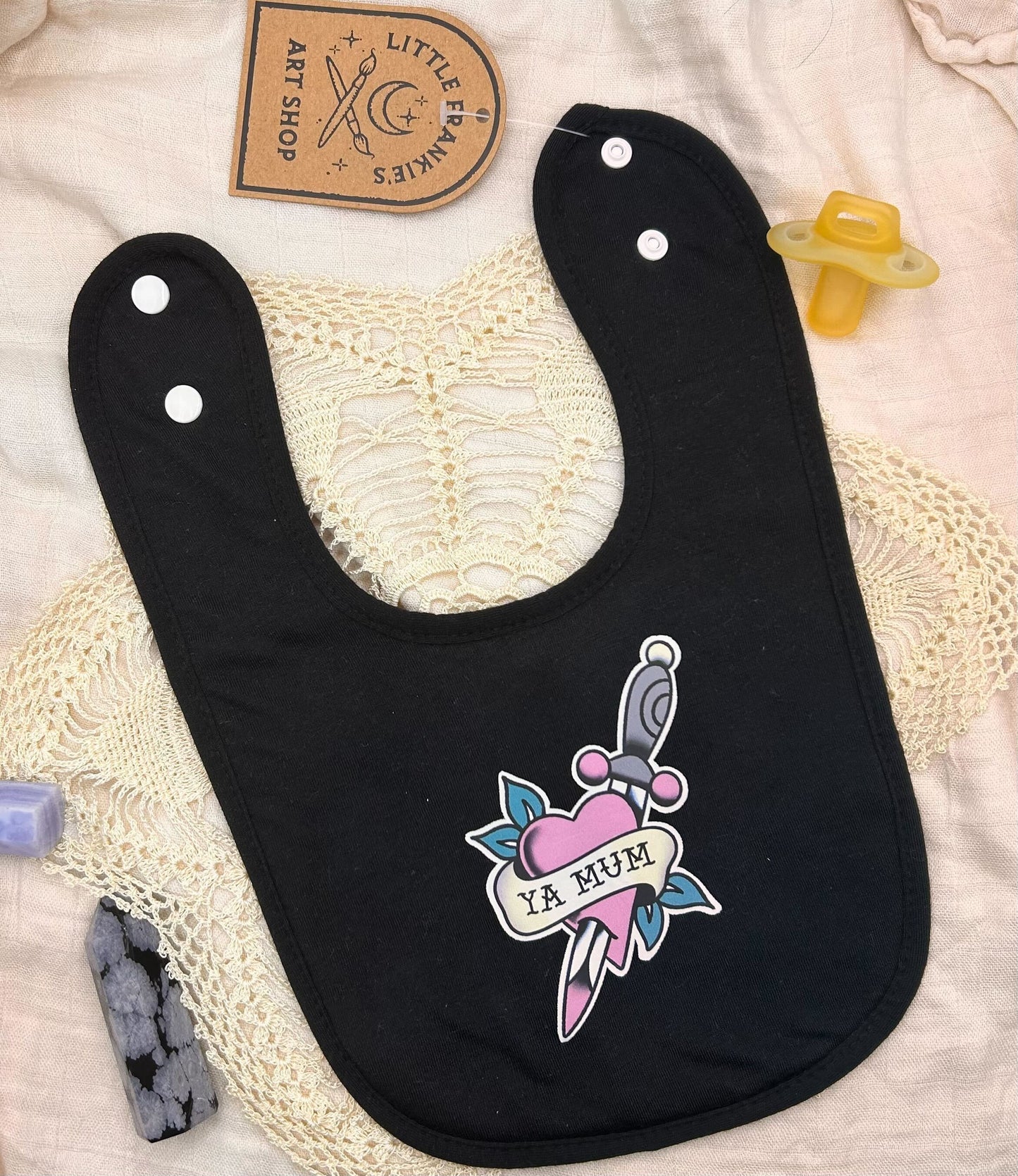 Black Fleece Bib - Ya Mum