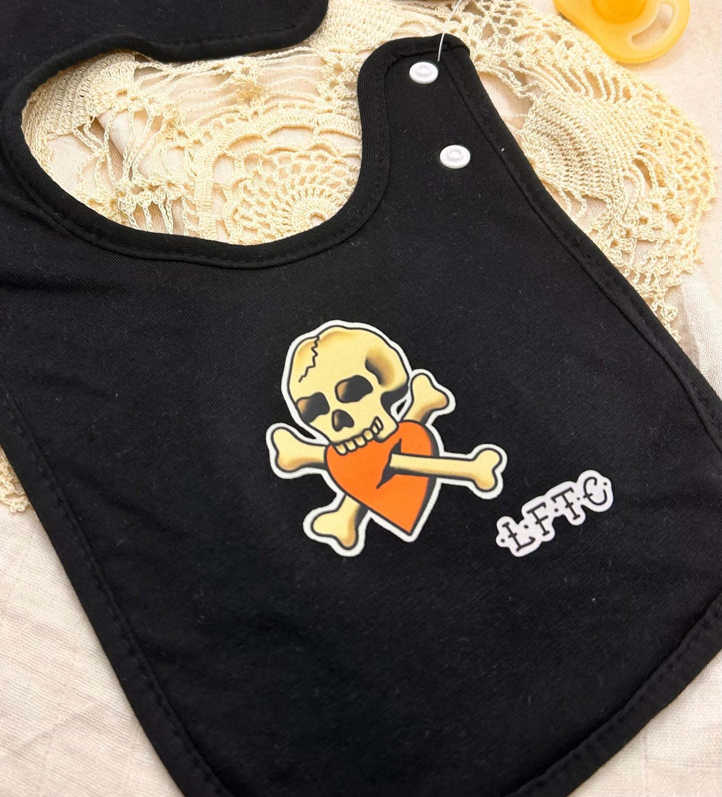 Black Fleece Bib - Skull Heart LFTC