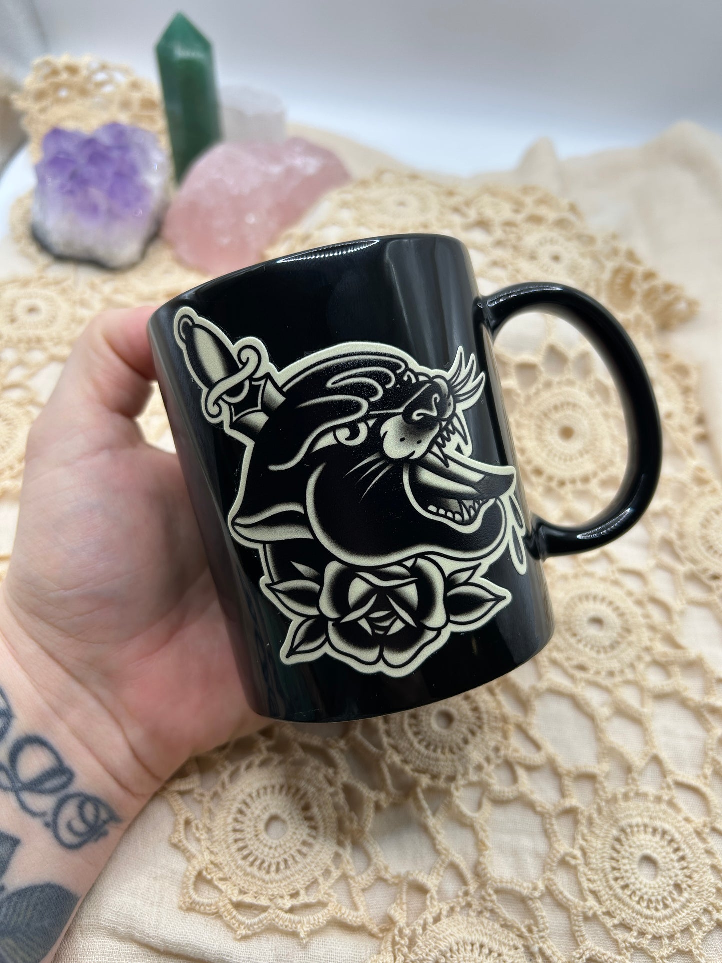 Panther Head Mug - Black