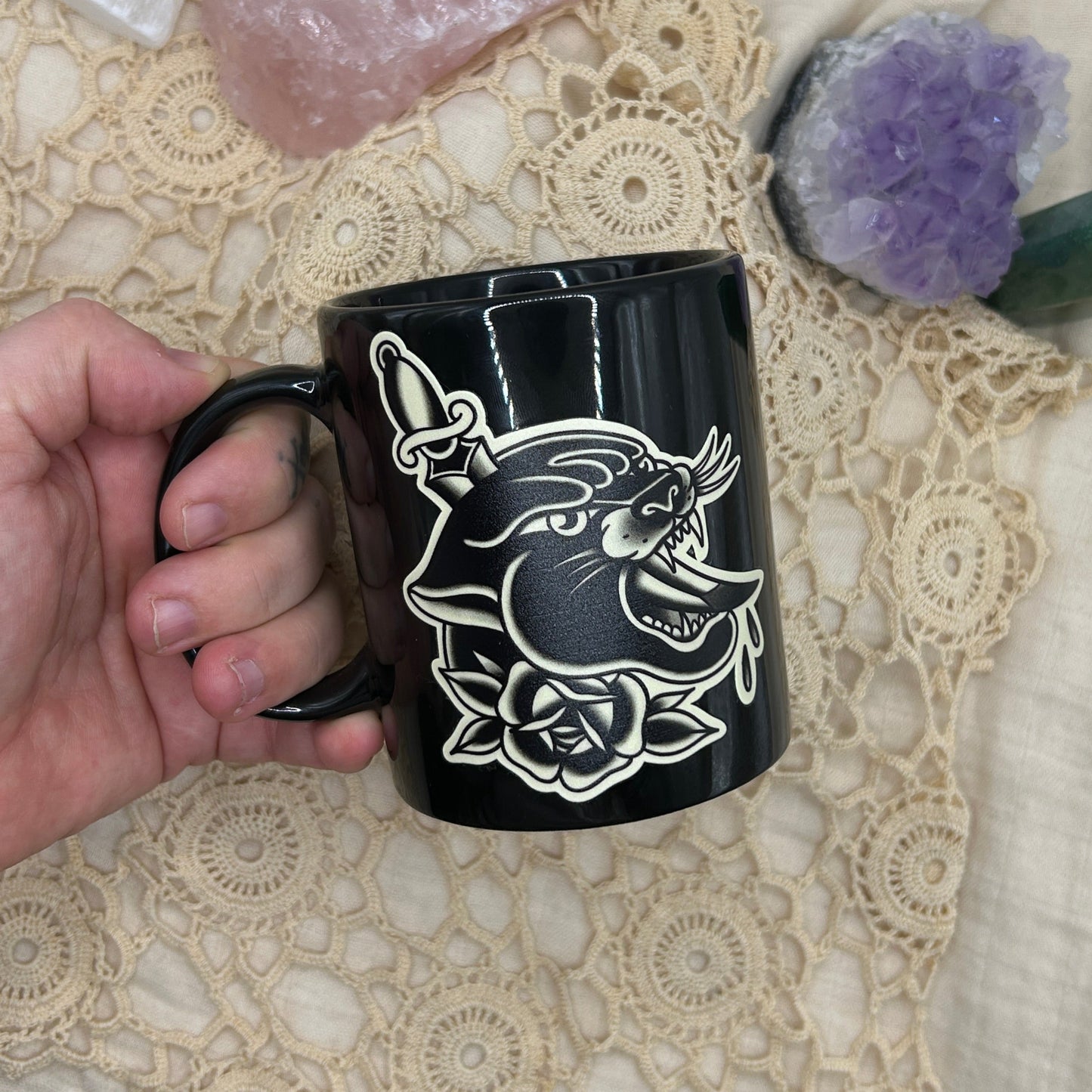 Panther Head Mug - Black