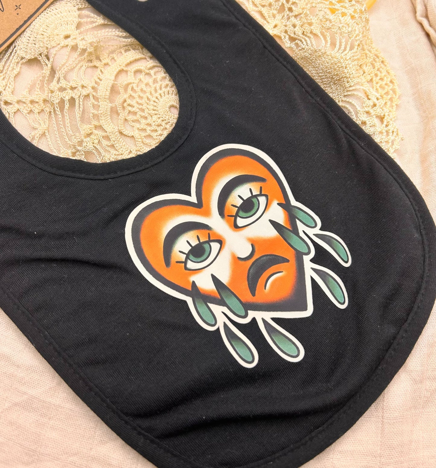Black Fleece Bib - Weeping Heart
