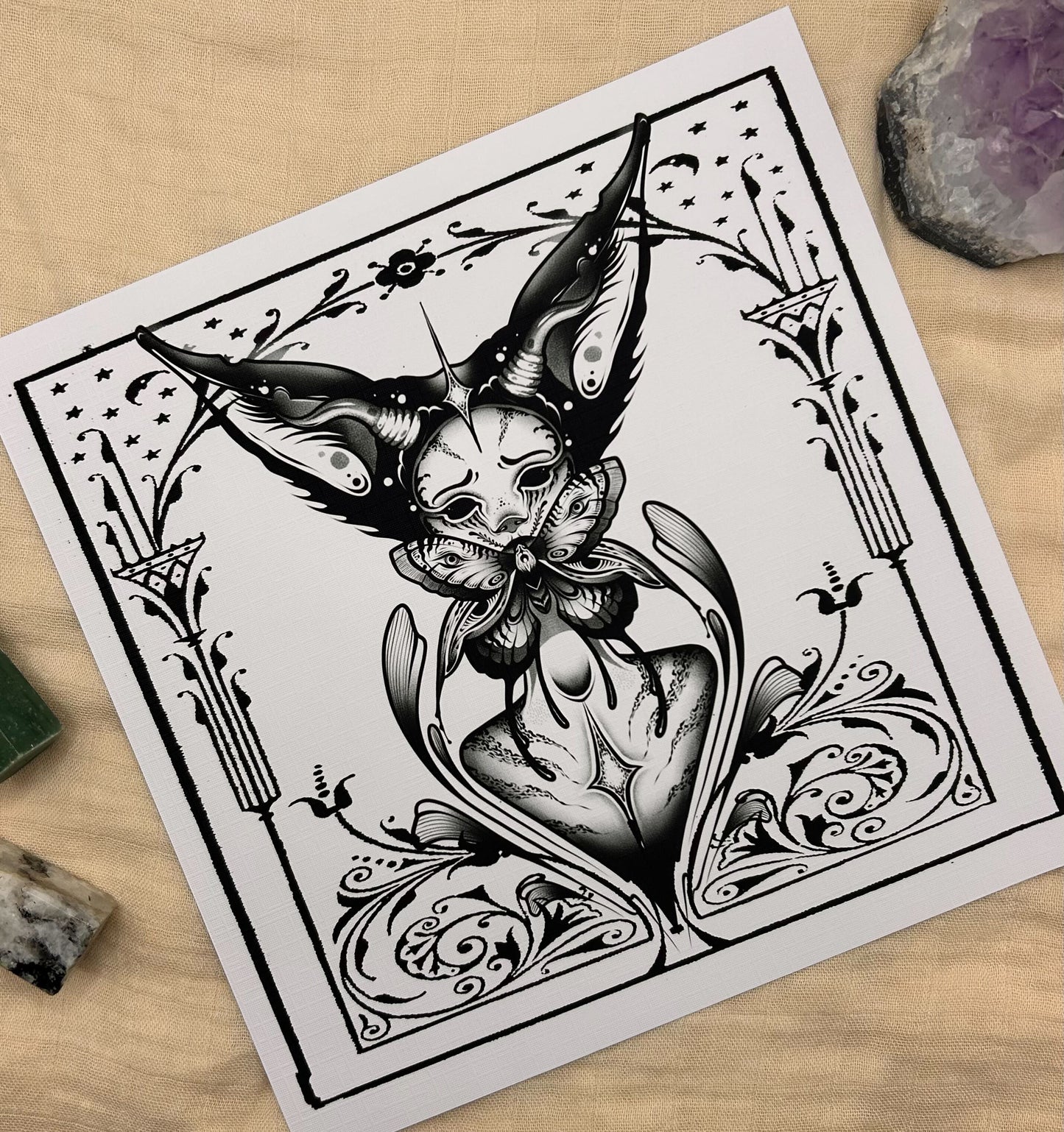 Ears For Days - Square Art Print by Hannah Ink