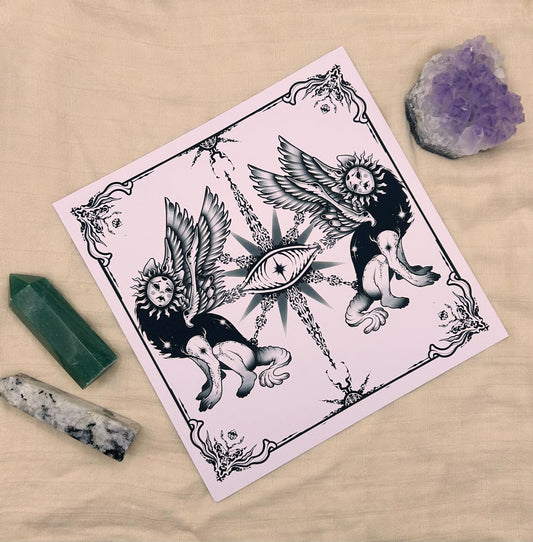 Scary Doll Face - Art Print by Hannah Ink