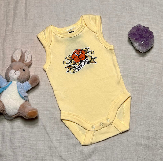 Sleeveless Onesie - Yellow Forever Rose