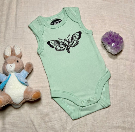 Sleeveless Onesie - Green Death Moth