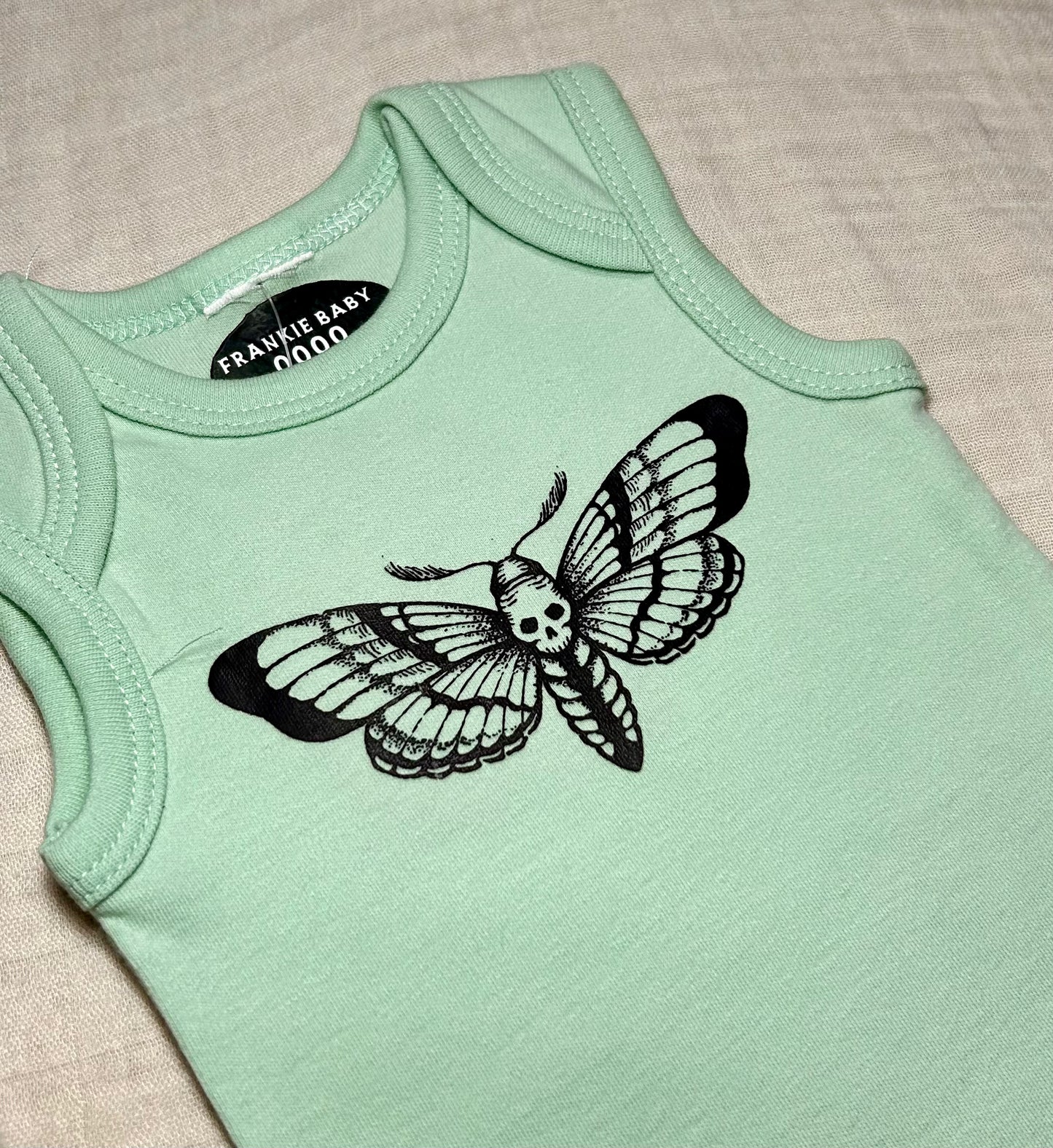Sleeveless Onesie - Green Death Moth