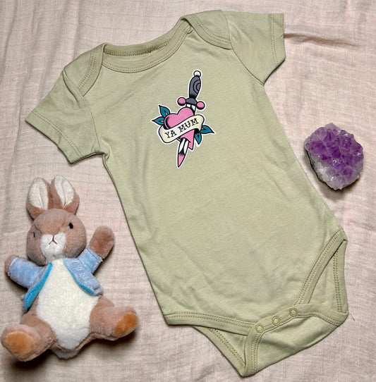 Short Sleeve Onesie - 'Ya Mum' - Green