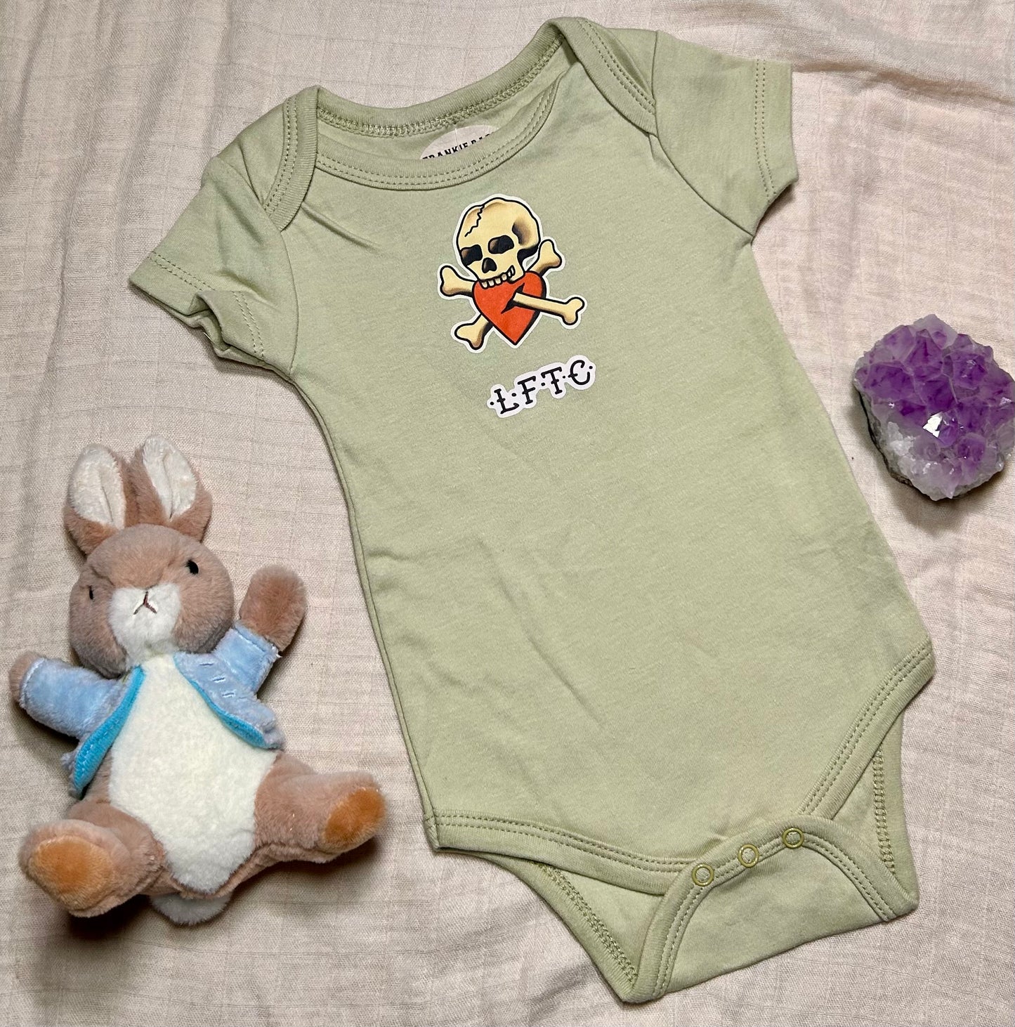 Short Sleeve Onesie - LFTC Skull - Green