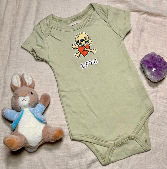 Short Sleeve Onesie - LFTC Skull - Green
