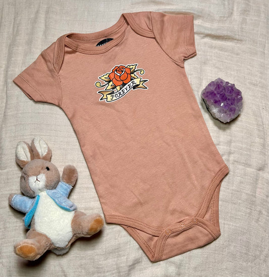 Short Sleeve Onesie - Forever Rose - Brown
