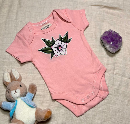 Short Sleeve Onesie -  Blossom - Pink